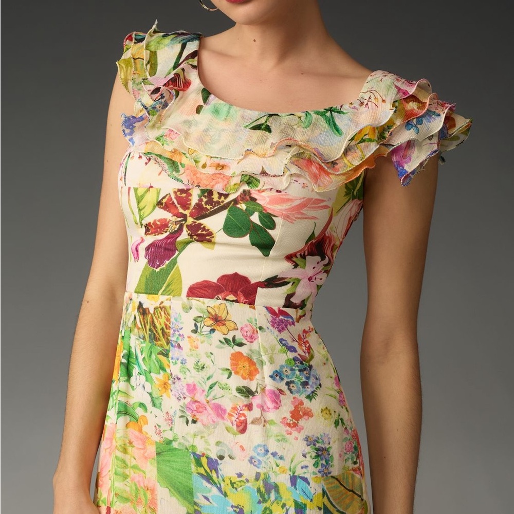Mandira Wirk Off- The Shoulder Floral Asymmetrical Dress